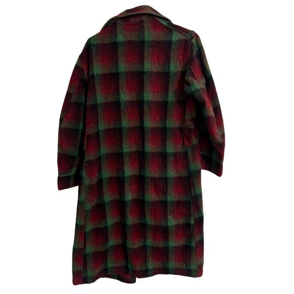 VINTAGE 40'S Grenville Fabric Heavy Wool Blanket Plaid Deco Robe Jacket Scrooge - Picture 2 of 8